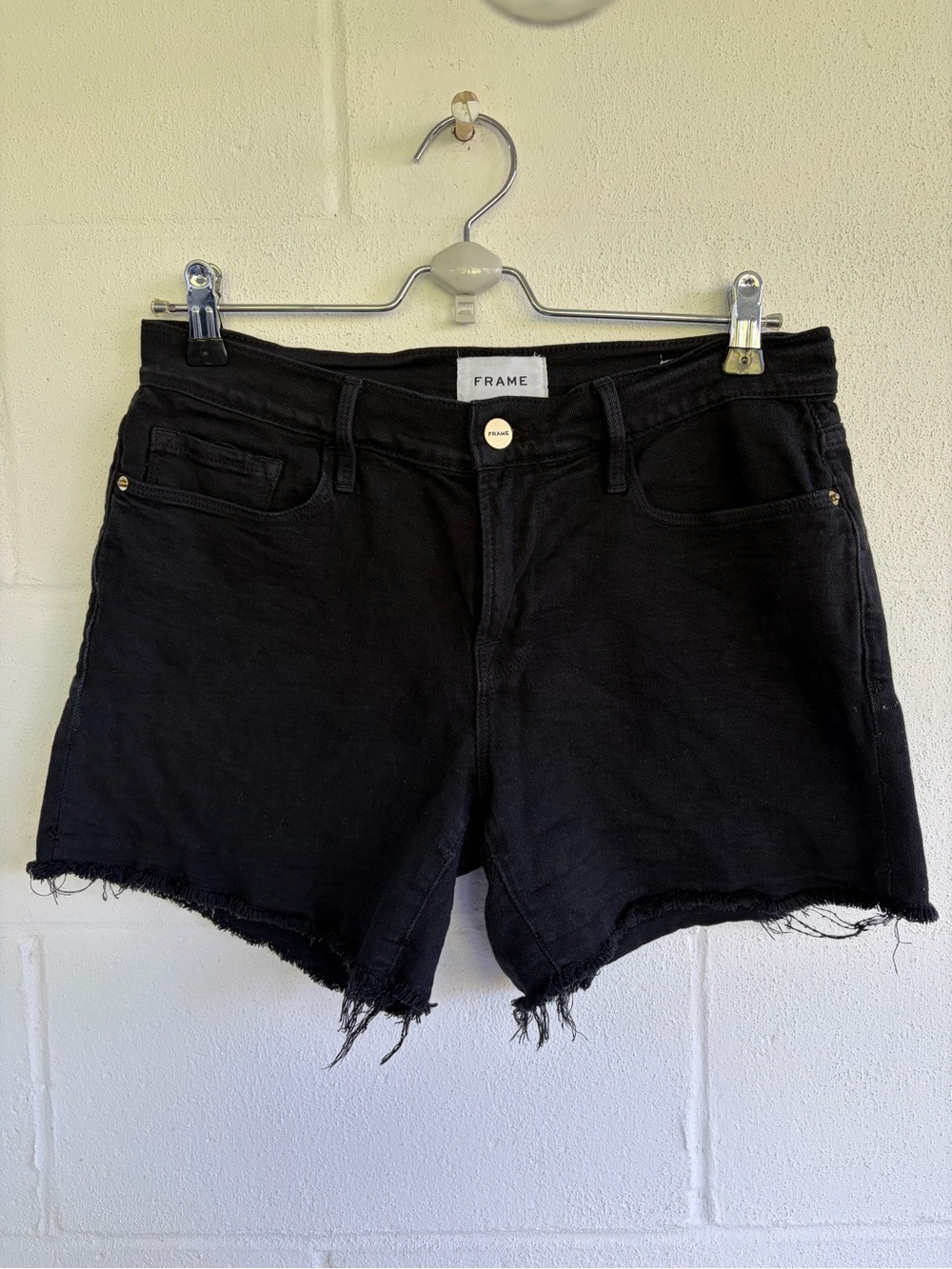 Frame - Black Le Cutoff Shorts